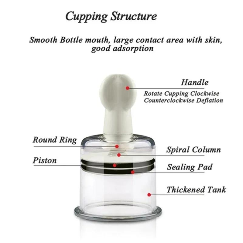 Vacuum Suction Cupping Cup Nipple Enhancer Massage Vacuum Cans Plastic Enlarger Suction Enlarger Body Breast Massager Cups