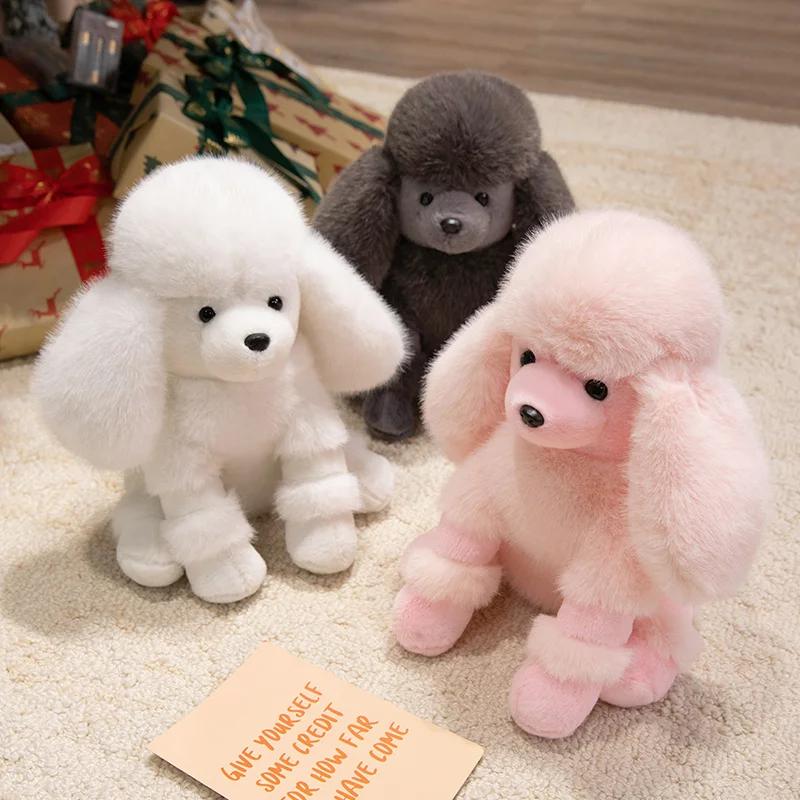 Lifelike Poodle Dog Plush Toys Soft Kawaii Puppy Dolls For Children Girlfriends Creative Dog Model Props Christmas Birthday Gift