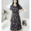 Elegant 2026 Summer Plus Size Dress for Middle-Aged & Elderly Women - Printed, Comfortable, Versatile Skirt.