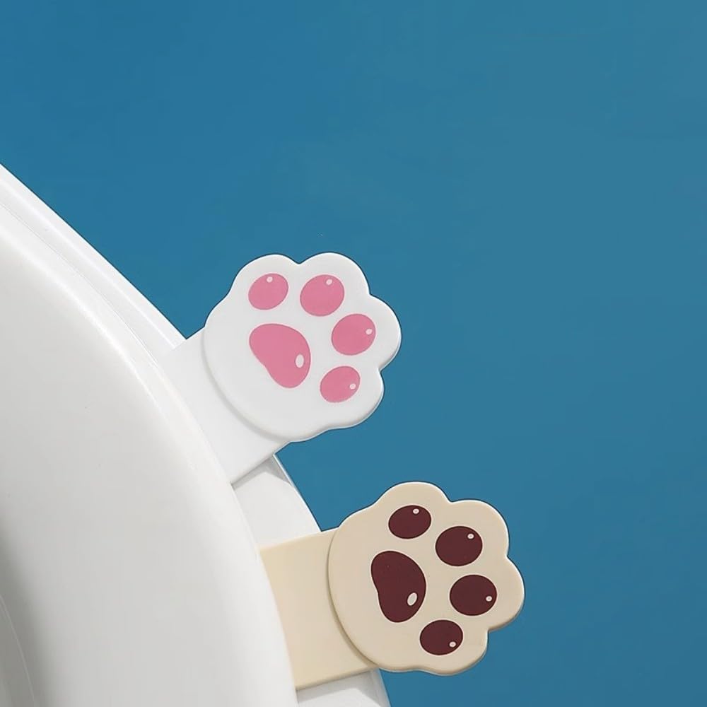Seimeinoki Toilet Seat Cute Toilet Seat Pack of Cat Claw Toilet Lid Convenient To Raise and Does Not Get Your Hands Bathroom Toilet Includes Sponge