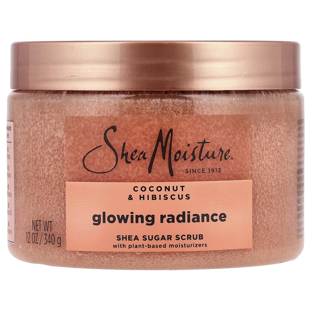 SheaMoisture Glowing Radiance, Shea Sugar Scrub, Coconut & Hibiscus, 12 Oz (340 G)
