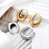 Elegant Gold Geometric Titanium Steel Earrings for Women - Chic, Versatile, and Fashionable