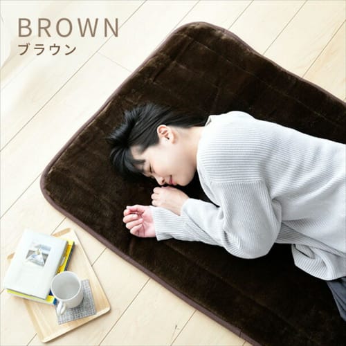 Yamazen Washable Anywhere Carpet 180 x 80cm Flannel Finish Fully Washable Comes with Controller Hot Carpet Electric Mat Brown YWC-191F(T)