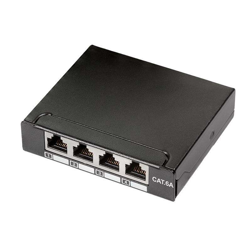 Cat.6A Patch Panel 4 Port LogiLink RJ45 Splitter 10GbE Shielded