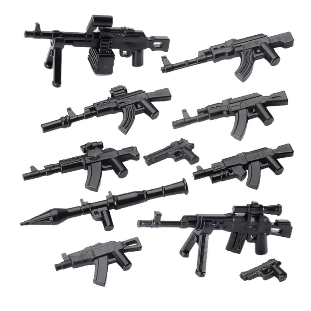 Vojáci Figurky Zbraně Stavebnice Pistole Poposha MP40 Puška AK74 Raketomet Kulka Plamenomet Hračky Dárek T051