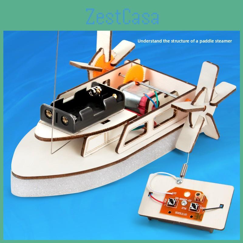 Science Experiment Material Kit For Kids With Remote Control Boat Diy Stem Educational Toy For Children