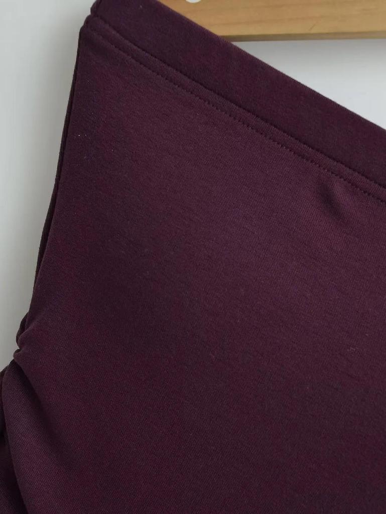 Irregular Slit Padded Bandeau Summer Top with Ruched Waist