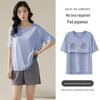 Women's Summer Modal Pajama Set with Chest Pad - Short Sleeve and Shorts, Cool Rayon, Anti-Bump, Suitable for Outdoor Wear
