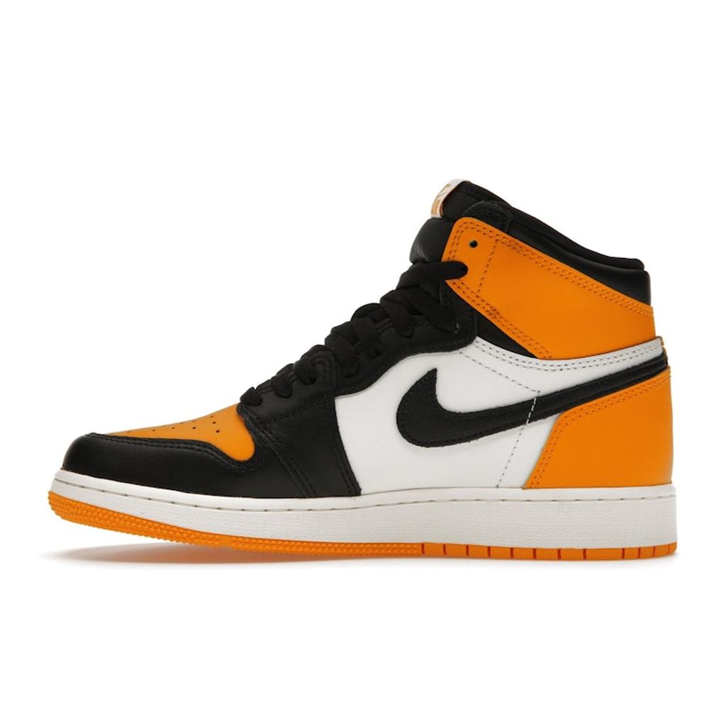 Air Jordan 1 Retro High OG GS Yellow Toe Kids Sneakers Taxi Black Sail 575441-711