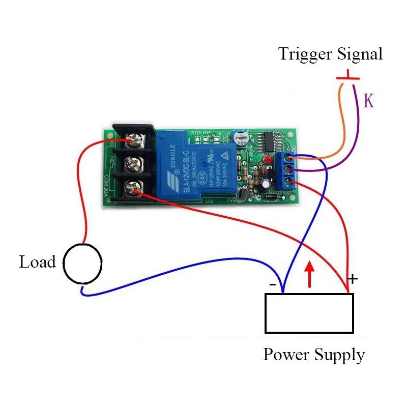 High-power 30A Time Delay Relay Module 12V24V Circuit Timer Control Switch 1-10000s Delay Adjustable Conduction Relays 5
