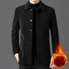 Blue New Loose Velvet Thickened Men's Jacket Chenille Men's Lapel Winter Dad Clothing