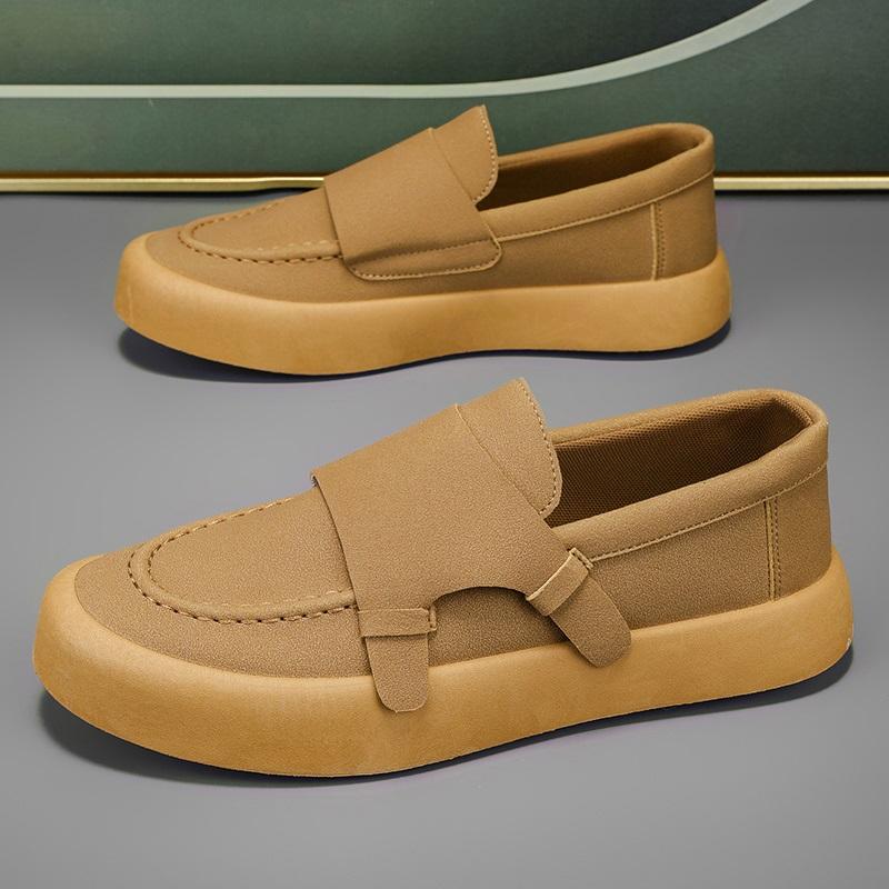 Trend Designer Men's Suede Leather Loafter Platform Leisure Monk Strap Shoes Male Walking Dress Wedding Footwear Zapatos Hombre