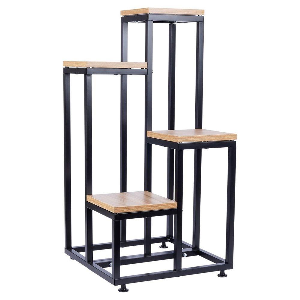 Metal Flower Stand 4-Tier, Tiered Stand for Pots, Plants, and Flowers