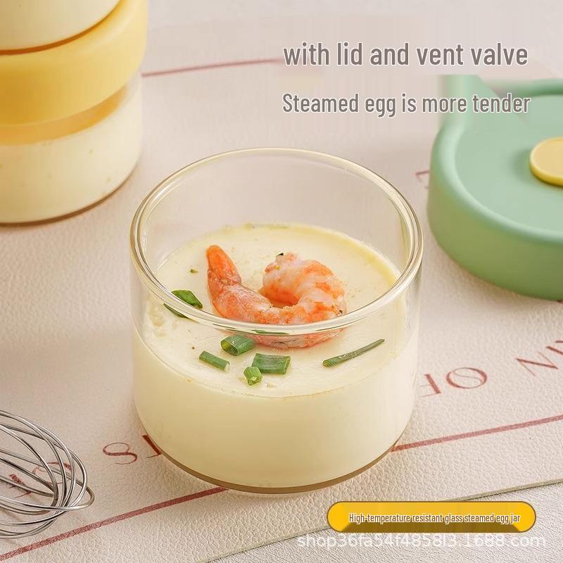 

Термостойкий стеклянный стакан для овсянки на ночь с крышкой, миска для паровых яиц, герметичная банка для хранения Pink 240ml