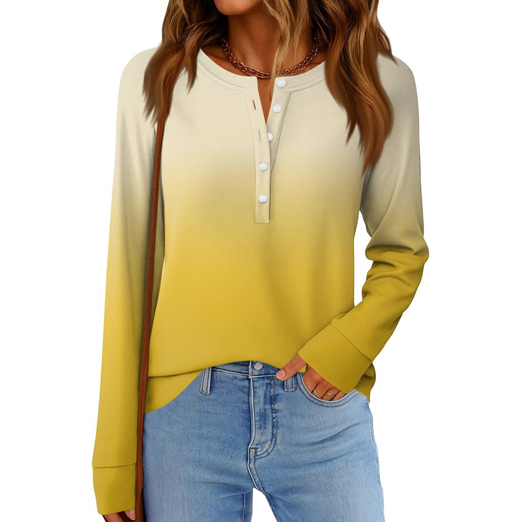 Damenmode Locker Langarm Rundhals Casual Oberteil