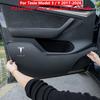 Car Door Anti-Kick Pads For Model Y Juniper / 3 Highland Leather Side Door Panel Protector Anti-Dirty Pad Car Decoration