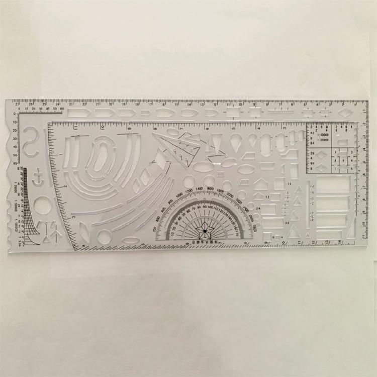 Strumento di Misurazione per Stencil Righello da Disegno Righello Durevole in Resina K Modello da Disegno Militare