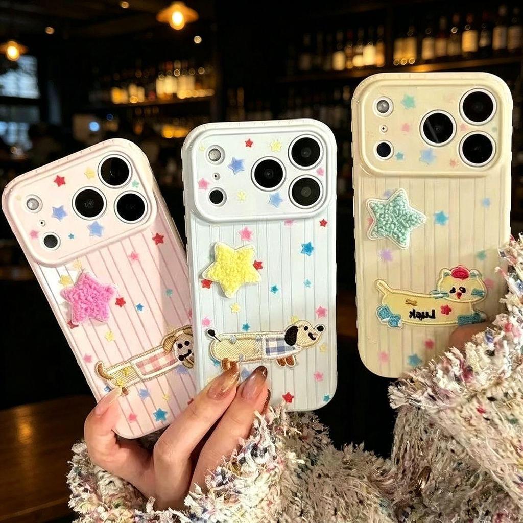 Cat & Dog Graffiti Stars iPhone Case for 17 Pro Max/16 Pro/15
