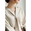 2025 Spring/Autumn Women's Chiffon Blouse: Elegant White Shirt with Flowing Ribbon for Professional and Interview Wear
