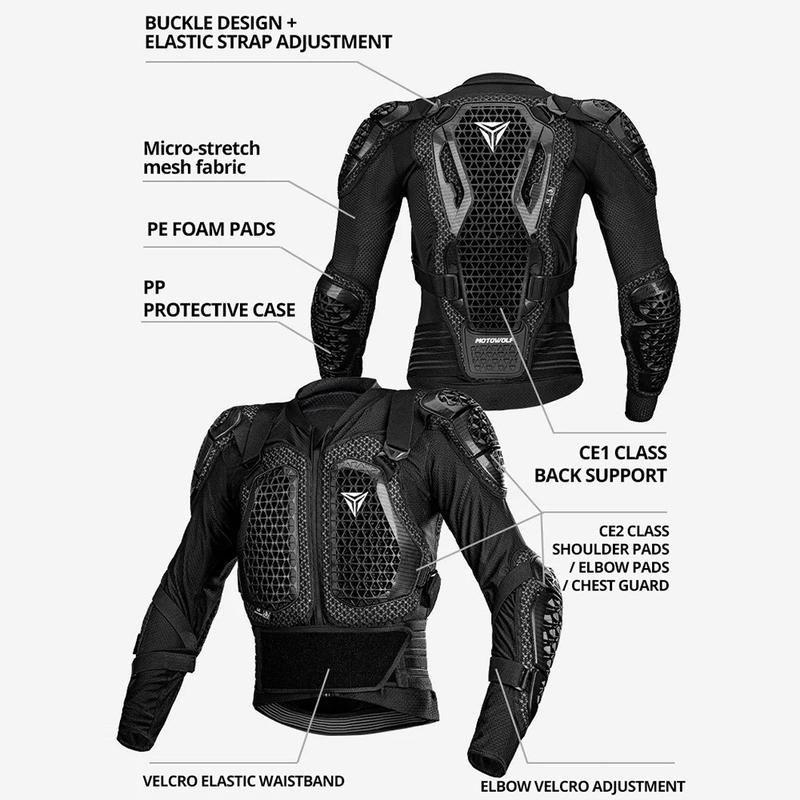 Motorradjacke Herren Moto Körperschutz Motocross Rennjacke CE-Zulassung Motorrad Moto Schutzausrüstung