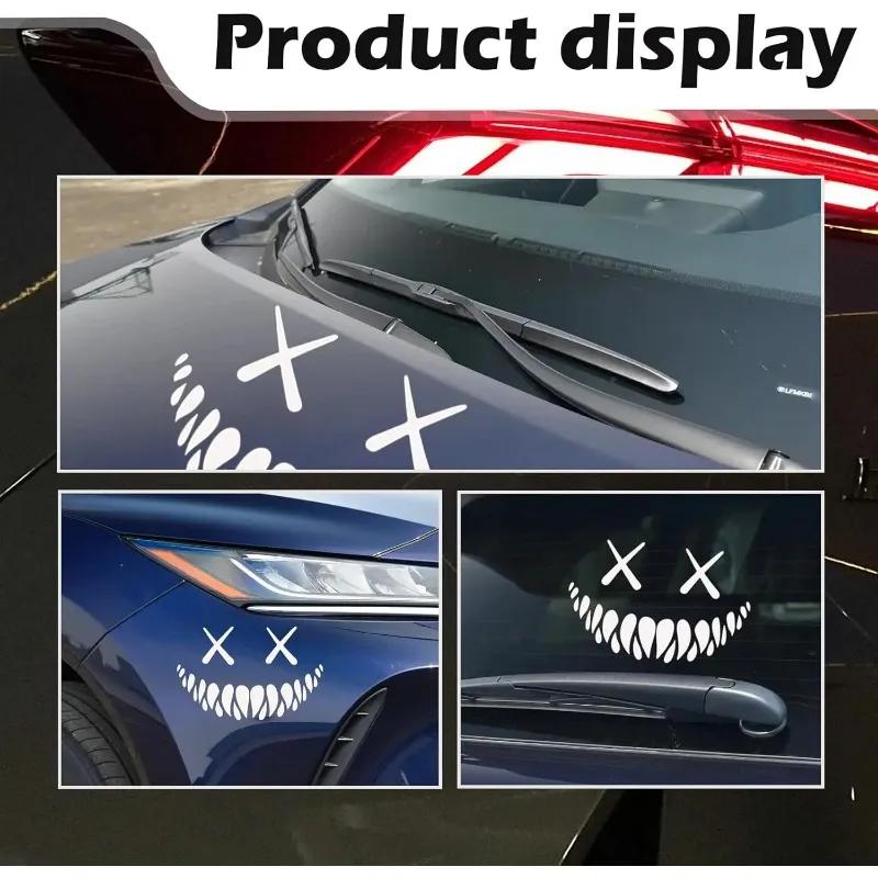 Dämon Lächelndes Gesicht Autoaufkleber Heckscheibe Reflektierender Autoaufkleber Lustige Autokarosserie Styling Dekoration Fensteraufkleber