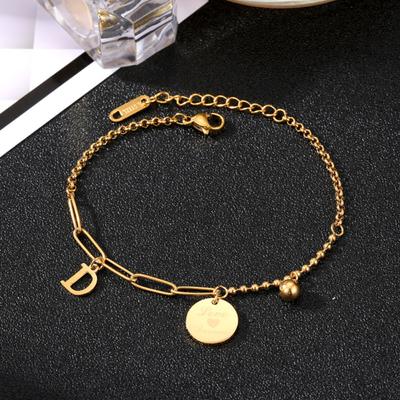 Luxury Round Tag Pendant Elegant Necklace Girl Gift Exquisite Tassel Jewelry Charm Letter D Sweater Chain