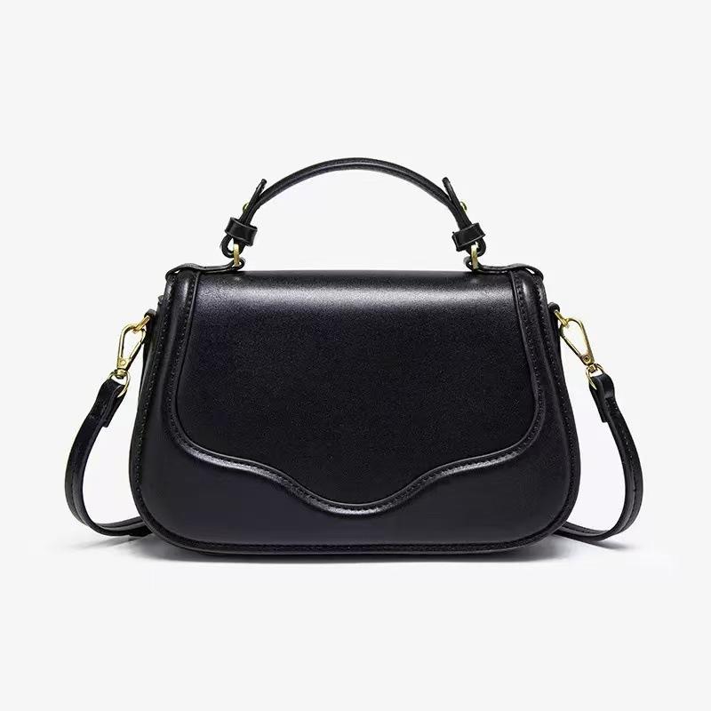 

2025 Small Women Shoulder Bags Handbags Excellent PU Leather Saddle Bag With Two Straps Fashion Branded Crossbody Bag For Ladies Purse чорний