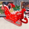 Santa Sleigh Festive Reusable Storage Decoration Christmas Sleigh Desk Top Decor For Outdoor Indoor Porch Outside Patio Lawn