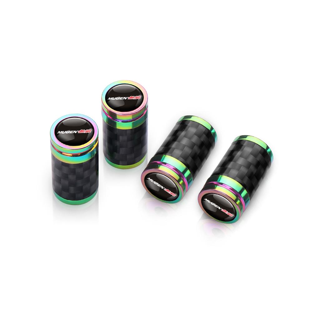 4Pcs Metal Carbon Fiber Car Wheel Tires Valve Caps Emblem Cover For Honda Civic Accord Prelude Mugen City Pilot Auto valve cap