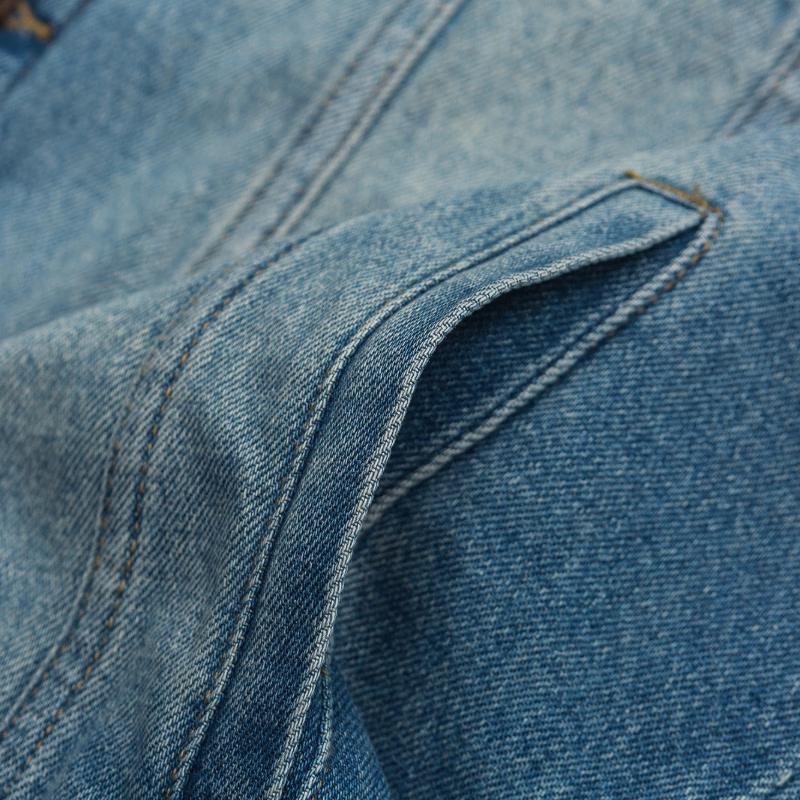 GUANGAN AEPE Men's Retro Washed Denim Jacket