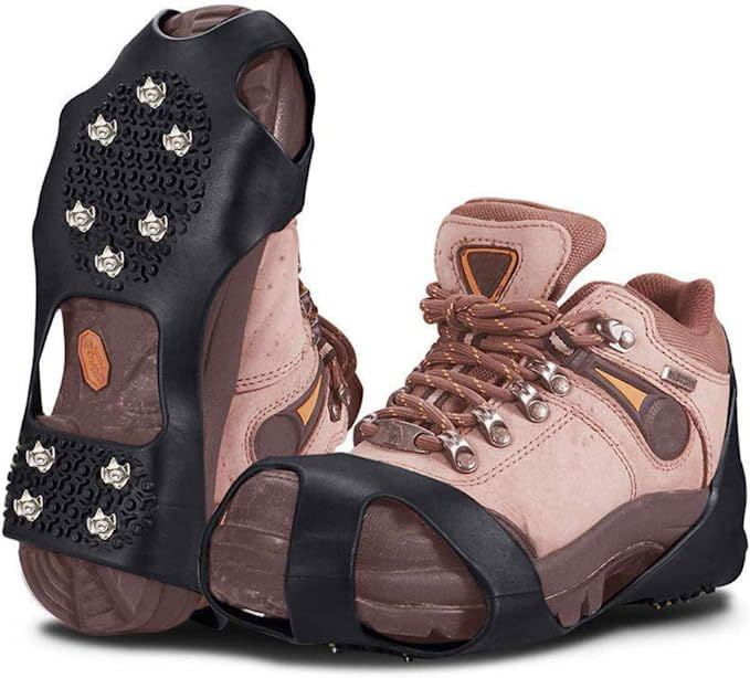 Grip Antiscivolo a 10 Denti per Scarpe, Invernale, Outdoor, per Escursionismo, Alpinismo, Ghiaccio, Neve, Ramponcini, Copriscarpe Antiscivolo