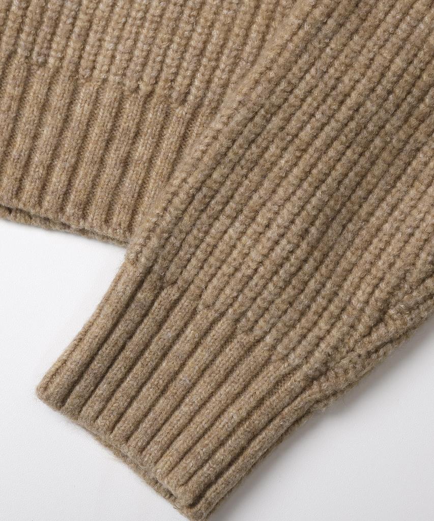 Tobaseu Hazzi Crop Raglan Knit Top (Melange Brown)
