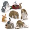 Adorable Plastic Simulated Pet Rabbit Model Realistic Floppy Eared Bunny Figurine For Kids Play And Educational Purposes