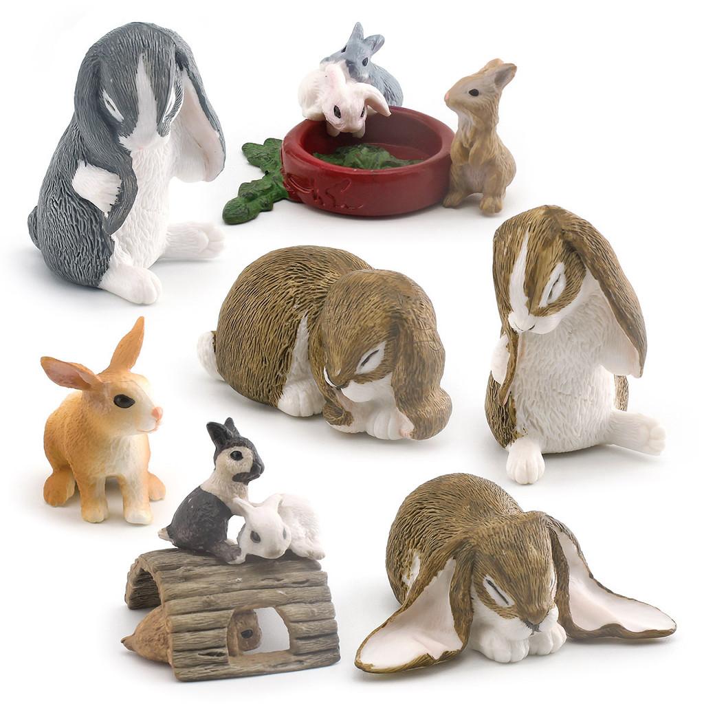 Adorable Plastic Simulated Pet Rabbit Model Realistic Floppy Eared Bunny Figurine For Kids Play And Educational Purposes