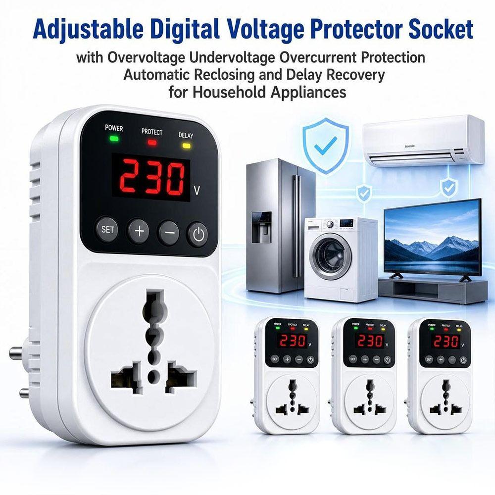 Automatic Reclosing Voltage Protector Socket Overvoltage Protector Equipment Protection