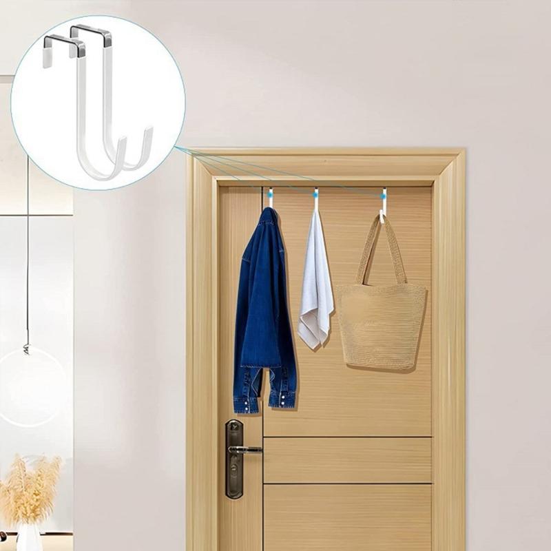 Tür-Rückseite Hänger Set von 6, Beschichtetes Metall Über-Tür Aufbewahrungsstücke für Handtücher Taschen Hüte im Schlafzimmer Bad und Studentenwohnheim