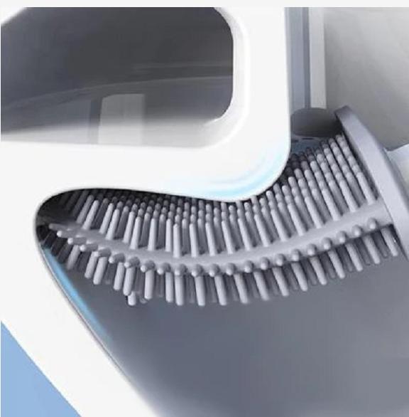 Silicone Toilet Brush Wc Cleaner Toilet Brush with Holder Flat Head Flexible Soft Bristles Brush Bathroom Accessory Gap Cleaning