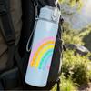 1PC Soft Pastel Rainbow Curve Art Print 750ml Color Plastic Sports Water Bottle Leakproof Flip Straw Lid Suitable for Sports Office Home Use
