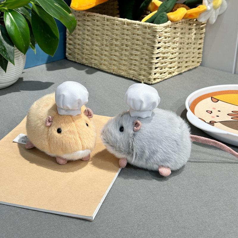 Fluffy Stuffed Hamster Plush Toy Soft Kawaii Rat Doll Cute Stress Relief Sleep Companion for Children Bedside Nap Pillow