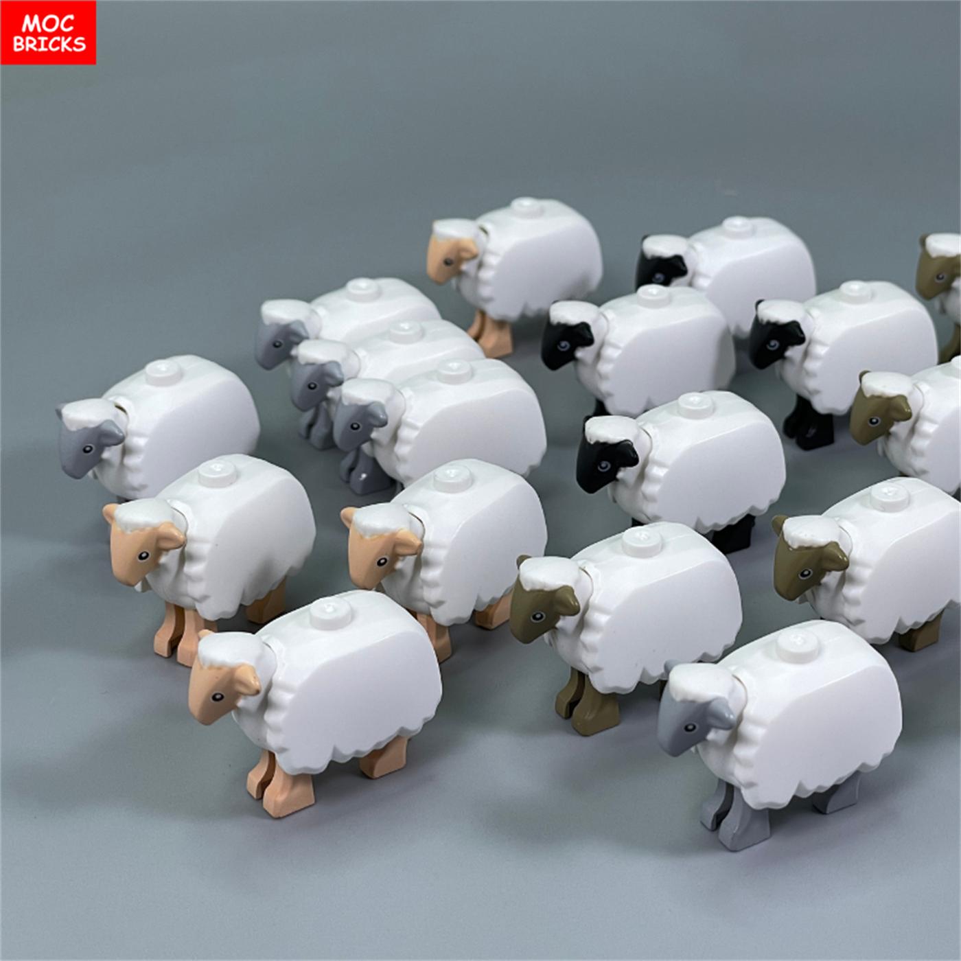 Yiran Toy Unisex Moc Bricks Animal Sheep Farm Goat Sheepfold Vegetable Garden Scenes Attachments Building Block Learning-Focused Playthings