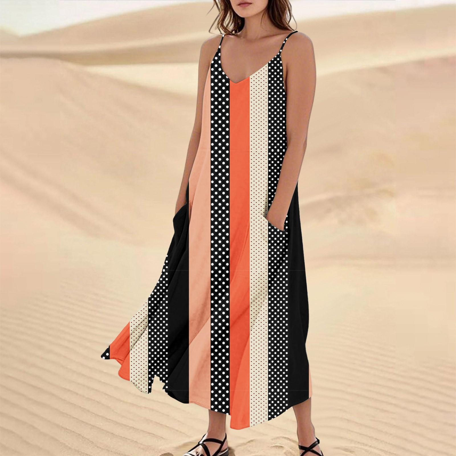 

Женское летнее платье, повседневные свободные длинные пляжные платья для отдыха XL шафрановый