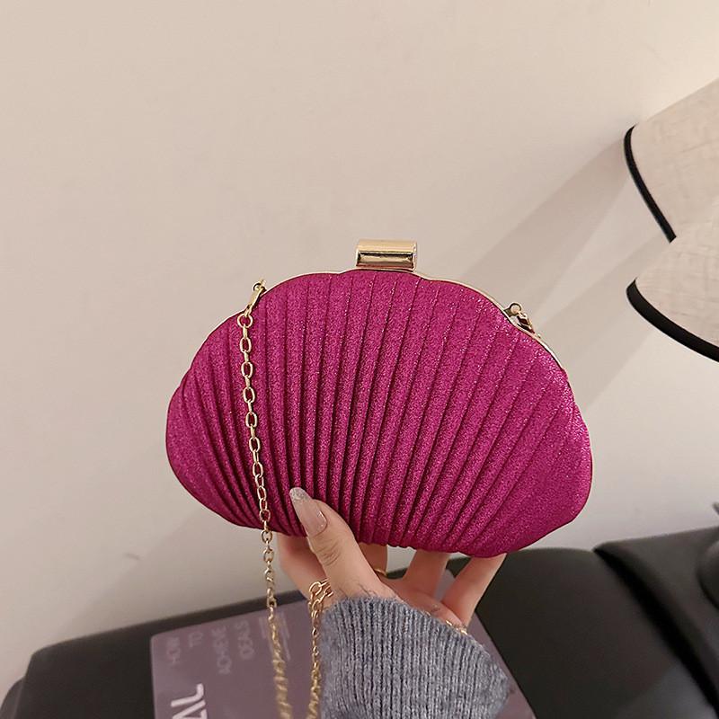 Elegant European Style Shell Bag With Chain Strap For Evening Party And Daily Use