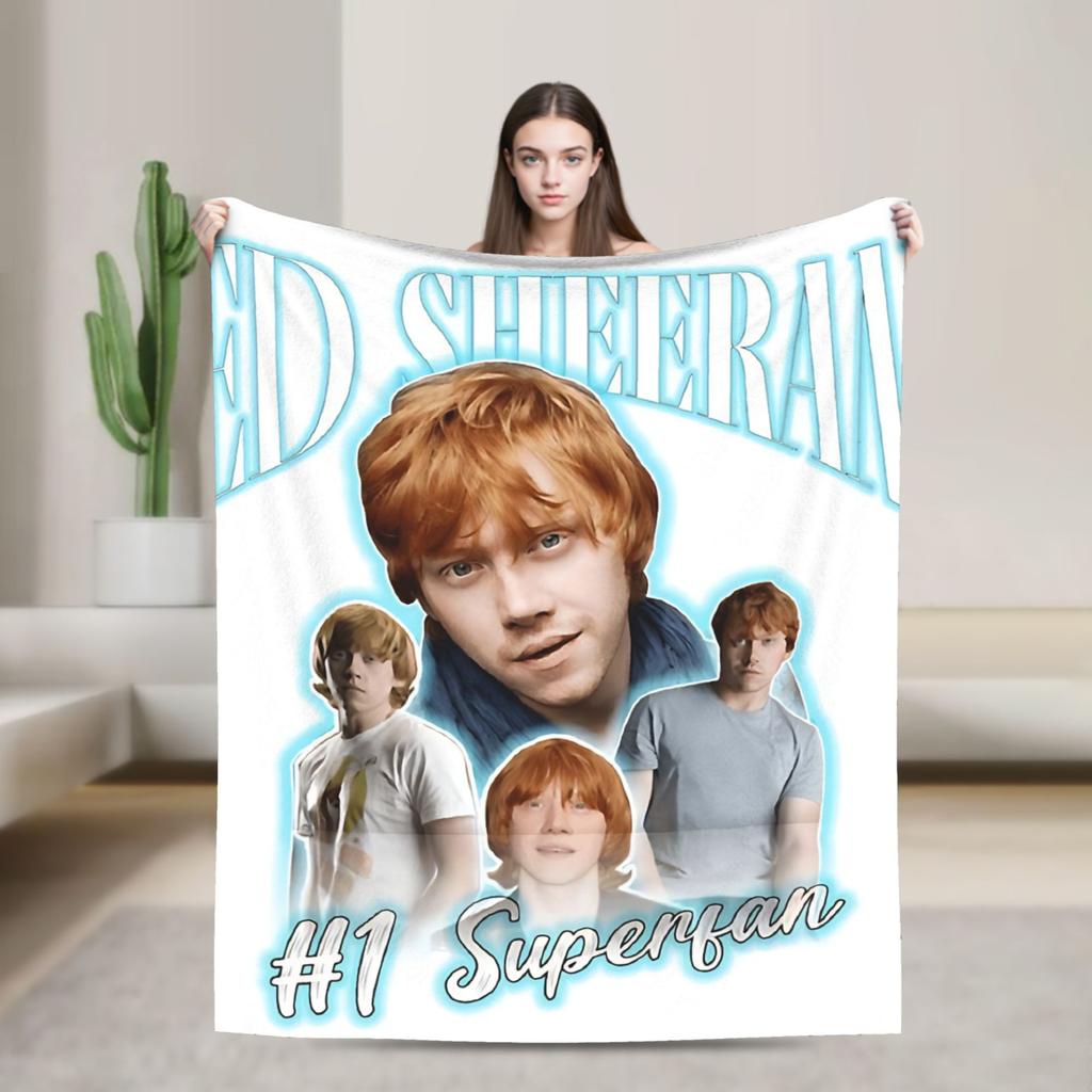 Ed Sheeran Tour Flannel Blanket Soft Warm Throw Blanket for Couch Bed Picnic Print Bedspread Sofa Bed Cover