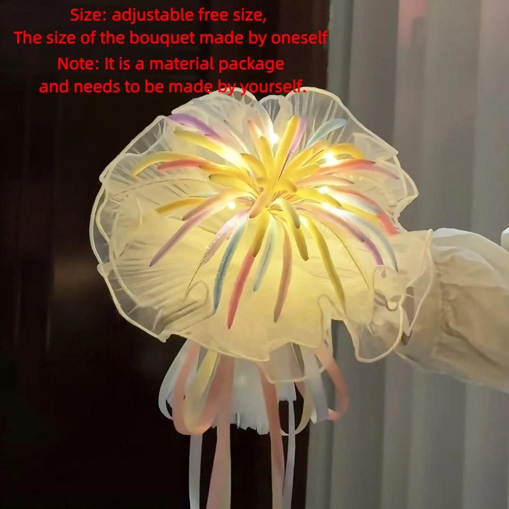 Romantic Twist Stick Bouquets Material Kit Creative Bendable Stems LED Glow Bouquets Colorful Funny New Year Bouquets