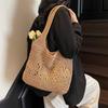 Yogodlns Large Straw Beach Bag with Zipper Summer Shoulder Bag Handbag Hobo Bag Shoulder Purse for Women Travel Vacation