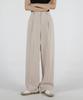 Eum Women'S Triple-Height Fitted Wide Straight Back Elastic Waist Slacks 5 Colors (C Type)