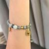 Chinese-Inspired Jade Wealth Bracelet with Gold-Plated Peace Buckle