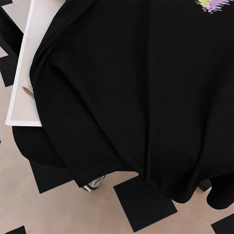 Women's Plus Size Slimming Loose Mid-Length Short-Sleeve T-Shirt (Sizes 200/300/350 jin) - Style 1066