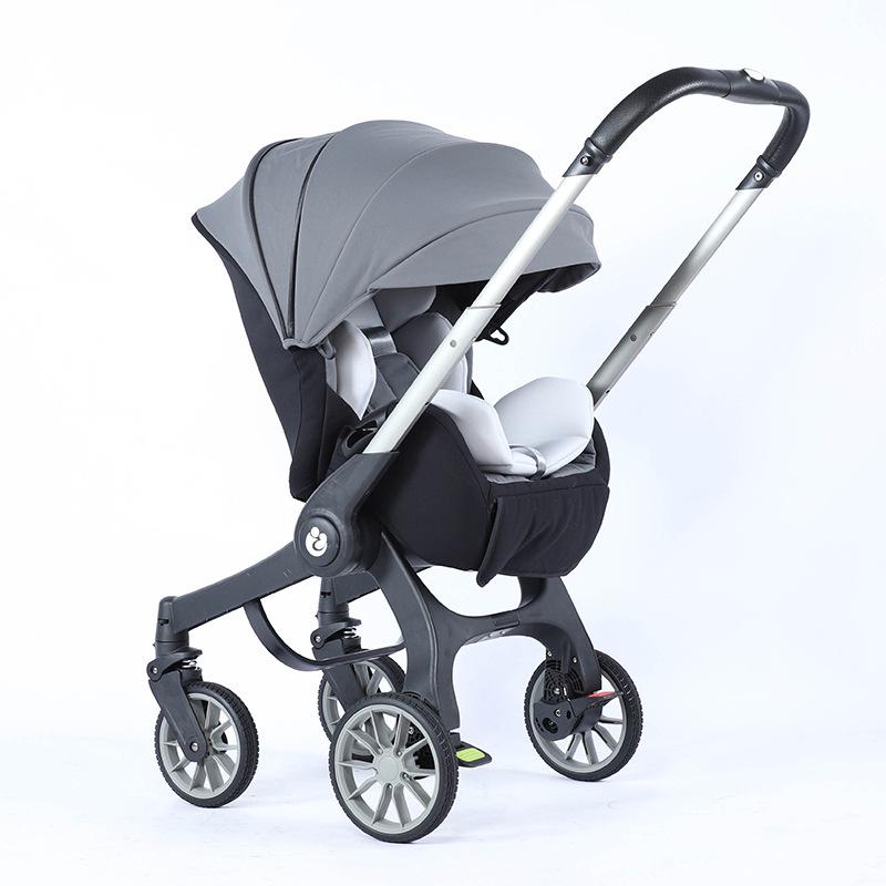 Multifunctional Lightweight Foldable Baby Stroller with Bassinet and Two-Way Car Seat Compatibility