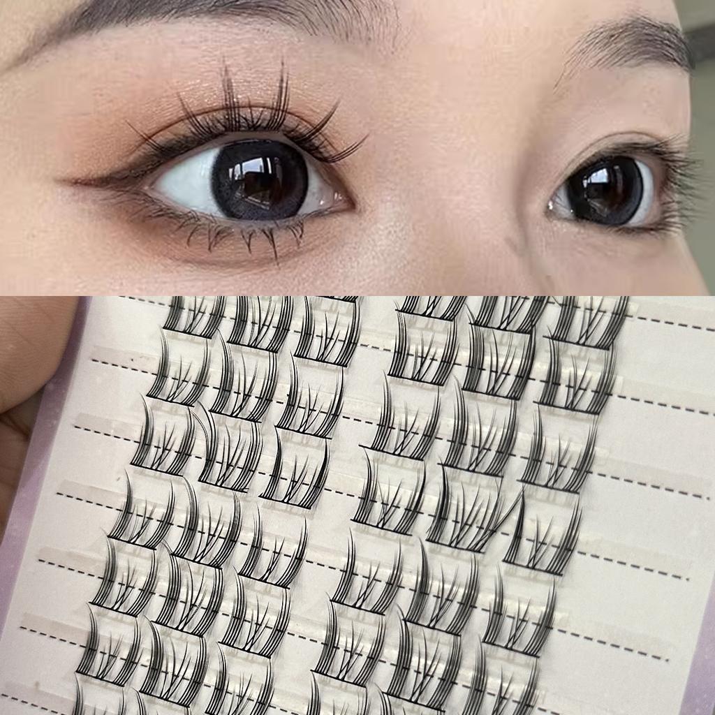 RED SIREN 10Rows Lash Clusters Cosplay Large Capacity DIY Eyelash Extension Manga Natural Individual Lashes
